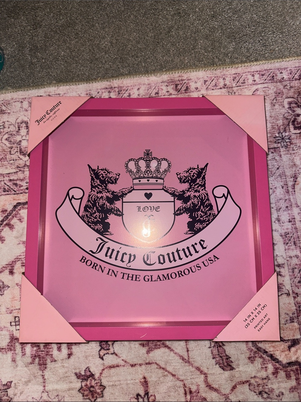 Juicy Couture Hot Pink Crest Vanity Tray